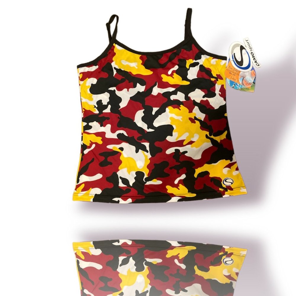 Multi Colored Camo Sport Tank Top